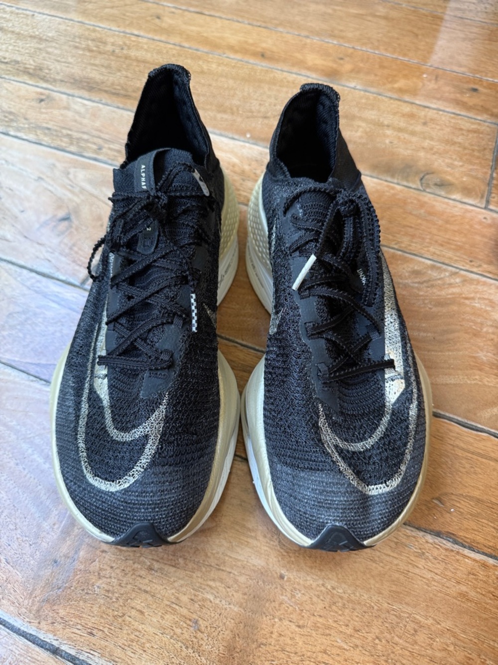Nike Alphafly NEXT% 2 Black and gold Knit Racing Shoes